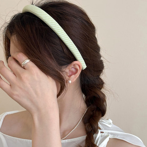 Sweet Plaid Women's <b>Headband</b> Brand European-American Style Candy Color Fine Hair Accessories for Party & Wedding Use - Product Image 3