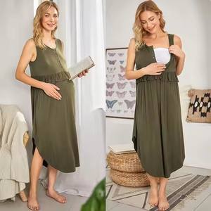 Vestido MIDI de verano sin mangas para mujeres embarazadas, ropa de lactancia personalizada, vestido de maternidad para madres embarazadas - Product Image 2