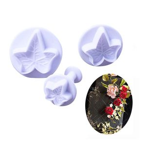 Lixsun 3 cái Bộ dụng cụ dập nổi hình lá thường xuân dụng cụ cắt Pít tông Kẹo mềm đường cho dụng cụ làm bánh quy đường - Product Image 1