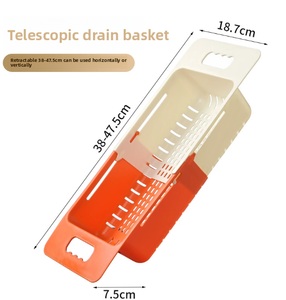 Panier égouttoir pliant et rétractable pour évier, pour le lavage des fruits, légumes, pâtes et vaisselle, avec support pour bols et bassins, passoire de cuisine domestique - Product Image 1