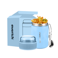 Gourde alimentaire personnalisable 12 oz pour enfants, en acier inoxydable 304, double paroi isolée sous vide, étanche, avec compartiment à collation et cuillère, double niveau