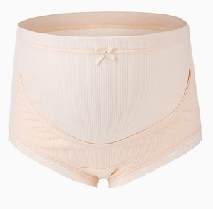 <span class=keywords><strong>Sous</strong></span>-vêtements de maternité pour femmes, taille haute, doublés de coton, avec bordure côtelée, adaptés aux femmes enceintes. - Product Image 6