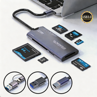 Lector de Tarjetas USB3.0 de Alta Velocidad Multifunción CF/SD/TF/XD/MS/M2, Lector de Tarjetas de Memoria Externo, Accesorios para Teléfono y Computadora