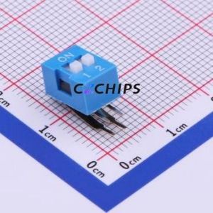 DA-02BP DIP Switch Through hole Component (THT) Switch Flat Toggle, Raised Type Single Pole Single Throw 2 2.54mm - Product Image 1
