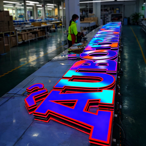 Lettres de signalisation lumineuses à double éclairage, rétroéclairées par LED RGB personnalisées, avec changement de couleur, pour salon, café, hôtel, hall d'entrée - Product Image 6