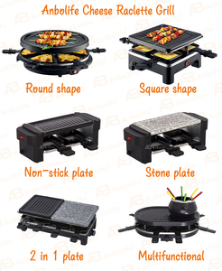 Anbolife 2025 Party Grill Indoor Tabletop <span class=keywords><strong>Raclette</strong></span> Grill Family Small Kitchen Appliance BBQ 8 Person Electric <span class=keywords><strong>Raclette</strong></span> Grill - Product Image 3
