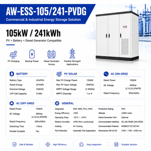 105kW 241kWh All-in-one Commercial <b>Energy</b> <b>Storage</b> <b>System</b> PV Hybrid Microgrid HVAC Cooling IP54 Backup Power - Product Image 5