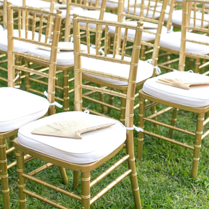 כיסא מתכת יוקרתי בצבע זהב לאירועים, חתונות, מסיבות ואירועים חגיגיים, דגם צ'יאברי פיניקס, ניתן לערום, למכירה בסיטונאות. - Product Image 1