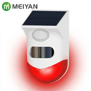 Alarme solaire à prix d'usine avec détecteur de mouvement PIR, avertissement sonore et lumineux, stroboscope extérieur antivol de sécurité - Product Image 1