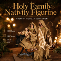 Vente en gros d'artisanat en résine fait main, figurine de chameau de la Sainte Famille, sculpture en tissu, personnage de film télévisé, cadeau de Noël