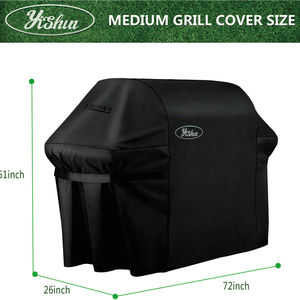 अनुकूलित 72 इंच 210D 420D ऑक्सफोर्ड हैंडल हेवी ड्यूटी फास्टनिंग स्ट्रैप्स आउटडोर वॉटरप्रूफ BBQ ग्रिल कवर - Product Image 2