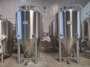 Cuve de fermentation conique en acier inoxydable de 2000L (20HL) pour bière, refroidie au glycol, contrôlée par PLC, avec trappe de remplissage par pompe pour alcool - Product Image 3