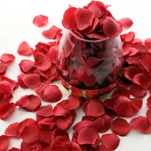 Fabrik Großhandel individuelle Verpackung Hochzeit Rose-Blütenblätter künstliche Seidenblume rote Rose-Blütenblätter Valentinstag Dekor