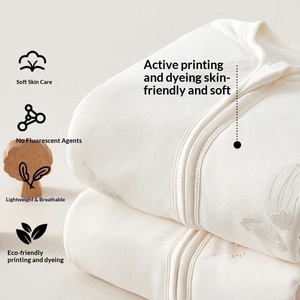 Saco de <span class=keywords><strong>dormir</strong></span> <span class=keywords><strong>para</strong></span> bebé, manta antipatadas acolchada de algodón grueso que absorbe la humedad, estilo otoño-invierno con cremallera separadora de piernas - Product Image 3