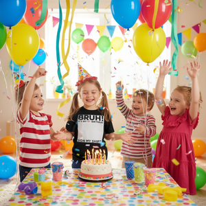 Camiseta de manga corta con estampado de letras para cumpleaños número 10, unisex, para niños, con cuello redondo - Product Image 1