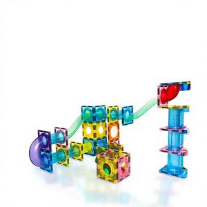 100 pièces de blocs magnétiques en plastique, jeu de construction pour enfants, cubes magnétiques pour garçons et filles, idée cadeau de Noël et d'anniversaire - Product Image 2