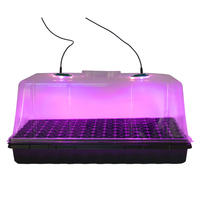 Serre de jardin plateau de semis en plastique plateau de démarrage de graines de plantes dôme d'humidité hydroponique avec lumière