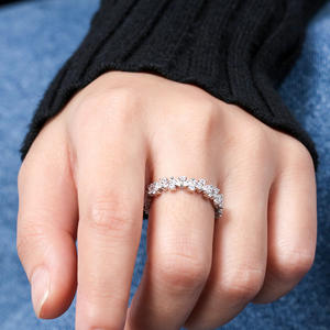 Venta al por mayor joyería fina Zirconia cúbica eternidad Cz anillos de piedra promesa para mujeres 925 anillo de plata esterlina - Product Image 3