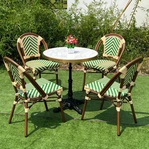 <span class=keywords><strong>Chaise</strong></span> de <span class=keywords><strong>terrasse</strong></span> de restaurant en aluminium pour l'extérieur, <span class=keywords><strong>chaise</strong></span> de <span class=keywords><strong>bar</strong></span> française, chaises et tables de jardin imperméables, meubles d'extérieur en rotin rétro - Product Image 2