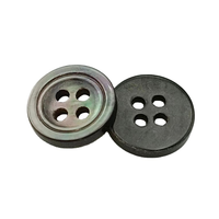 Boutons en nacre noire concaves à 4 trous, double bord fin, boutons à coudre pour costume, chemise, vêtements formels