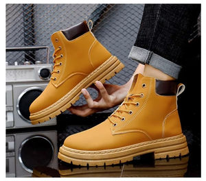 Bottes pour hommes de haute qualité 2026, nouvelles bottes de travail marron style britannique à semelle épaisse, <span class=keywords><strong>chaussures</strong></span> décontractées courtes pour l'automne - Product Image 6