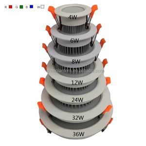 Personnalisé RGBW Downlight Smart Encastré <span class=keywords><strong>LED</strong></span> <span class=keywords><strong>Spot</strong></span> de Plafond Rond <span class=keywords><strong>LED</strong></span> Down Light 18W Aluminium 24V <span class=keywords><strong>3000K</strong></span> 4000K 6000K - Product Image 1