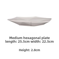 Vaisselle d'hôtel créative en porcelaine renforcée, assiettes hexagonales blanches épaisses pour plats chauds, ensemble d'exportation, compatible micro-ondes, moderne