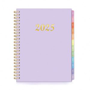 2025 <b>Planner</b> Custom Printing Logo Purple Hardcover Spiral <b>Notebook</b> Journal <b>Daily</b> Weekly Monthly <b>Planners</b> Gift Paper A5/A6 80 - Product Image 1
