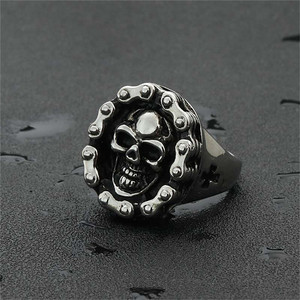 Skeleton <b>Ring</b> Men's Stainless Steel <b>Silver</b> Retro Punk Style Geometric Design Gift Jewelry 260129 - Product Image 4