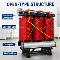 Transformateur de distribution triphasé sec 400 kVA 15 kV/0,4 kV, norme IEC, bobinage en couches, pour systèmes électriques industriels