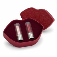 Boîte cadeau personnalisée en forme de lèvres rouges mates pour rouge à lèvres avec insert en velours, deux pièces, vente en gros, directement de l'usine pour la vente au détail