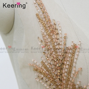 Vente en gros de mariée élégante Ose or Wph-1725 appliques de strass - Product Image 6