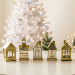 Lanternes porte-bougies en fer forgé en forme de maison, style antique, pour la décoration intérieure moderne, idéales pour Noël - Vente en gros - Product Image 6