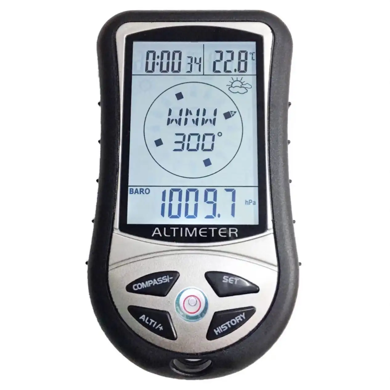 ในสต็อกมือถือปฏิทินเวลาพยากรณ์ GPS เข็มทิศบารอมิเตอร์ดู altitimeter