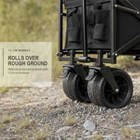 Chariot pliable robuste, capacité de charge de 500 lb, pliable, pour la plage, le camping, le jardin, les courses, roues tout-terrain