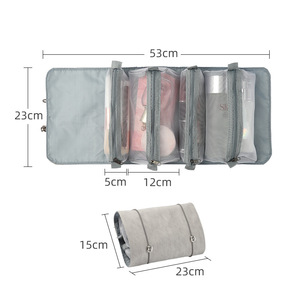 <strong>Travelsky</strong> Pu Cosmetic Bag Waterproof Portable Toiletry Bag Detachable Multi Functional Makeup Storage Case For Travel - Product Image 2