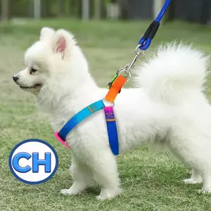 Adjustable Nylon Pet <b>Harness</b> and Leash Set <b>for</b> <b>Small</b> <b>Dogs</b>, Colorful Solid Design with Buckle Closure, Hand Wash Only, Model MAS2 - Product Image 3