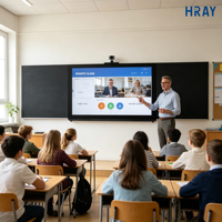 Pizarra Interactiva HRAY de 86 Pulgadas con Alto Brillo, Wifi, Bluetooth, Sistema Android 13 para Escenarios Educativos, OEM, ODM, Venta al Por Mayor, Personalizable
