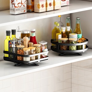 Porte-<span class=keywords><strong>épices</strong></span> Lazy Susan 2 niveaux hauteur réglable organisateur armoire métal <span class=keywords><strong>plateau</strong></span> <span class=keywords><strong>tournant</strong></span> support rotatif <span class=keywords><strong>pour</strong></span> cuisine garde-manger stockage - Product Image 4