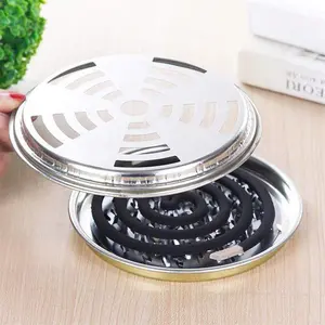draagbare lade mosquito repelant Suppliers-Willekeurige Kleur Brandwerende Mug Stok Spoel Draagbare Nail Tand Met Cover Mosquito Coil Lade Mosquito Coil Ash Tray