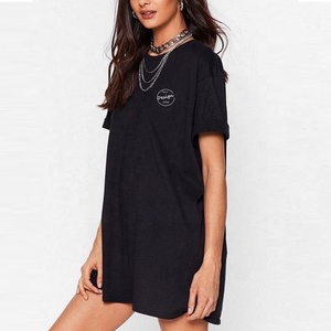 OEM Top Venta Algodón Softy Alta Calidad Longitud media de lujo Mujeres <span class=keywords><strong>Camiseta</strong></span> Vestido de las mujeres Scoop Bottom Tallas grandes <span class=keywords><strong>Camiseta</strong></span> para damas - Product Image 5