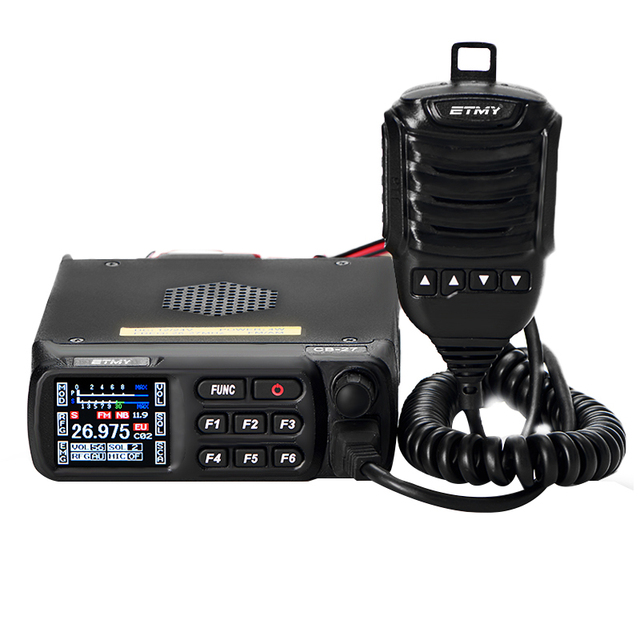 ETMY ECB29 Vehicle Walkie Talkie 27MHz CB Radio HAM 4W 12V All 240 CB Channels 26 to 29MHZ FM AM Mode Citizen Band Radio
