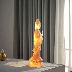 Zen patung emas Guanyin Bodhisattva, dekorasi penyembuhan Kristal postur luntur lembut tertutup untuk Yoga Buddha - Product Image 4