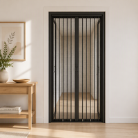 Porte pliante télescopique sur mesure avec cadre en alliage d'aluminium et maille diamantée en acier inoxydable pour projets hôteliers