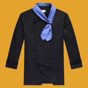 Chef líder a la moda que trabaja de manga larga para hombres Hotel Restaurante Catering Restaurante Uniforme de chef de manga corta - Product Image 3