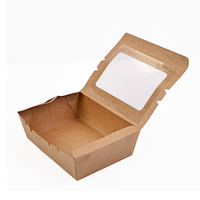 Boîte d'emballage en papier kraft pour cupcakes, toast, beignets, biscuits, conteneur alimentaire pour boulangerie à emporter avec fenêtre transparente