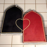 Ensemble de 2 Tapis de Prière Portable avec Cœur, Tapis de Prière pour Couple Personnalisable, Dot Islamique pour Couples Musulmans, Tapis de Prière Janamaz