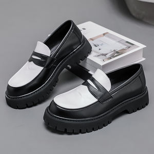 Zapatos de Cuero con Plataforma y Tacón Bajo para Hombre, Talla Grande, Estilo Retro, Casuales, a la Moda, para Jóvenes - Product Image 4