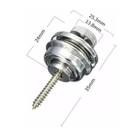 Bouton Straplock Premium Boucle de guitare Antidérapant Chrome Serrure de sangle de guitare avec blocs de sangle pour guitares électriques Basse
