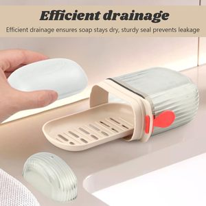 กล่องเก็บของ กล่องสบู่ ท่อระบายน้ำ ฝาปิด พลาสติก ห้องน้ำ แบบพกพา - Product Image 3